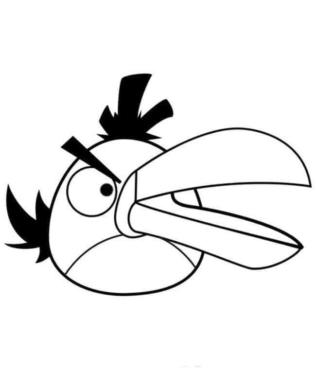 Dibujo de Pájaro Negro de Angry Birds para Colorear y Imprimir