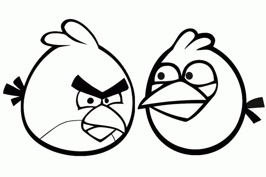 Dibujo de Pájaros Rojos y Amigos En Angry Birds para Colorear y Imprimir