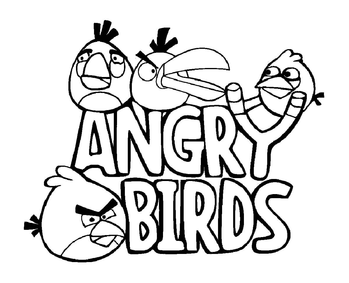 Dibujo de Póster Pájaro Enojado para Colorear y Imprimir