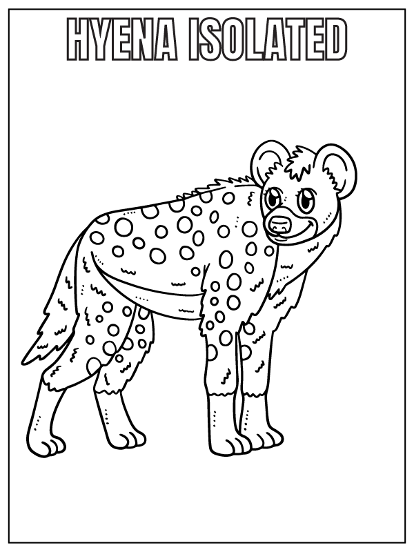 Dibujo de Hyena Safari Animal Coloring Page para Colorear y Imprimir