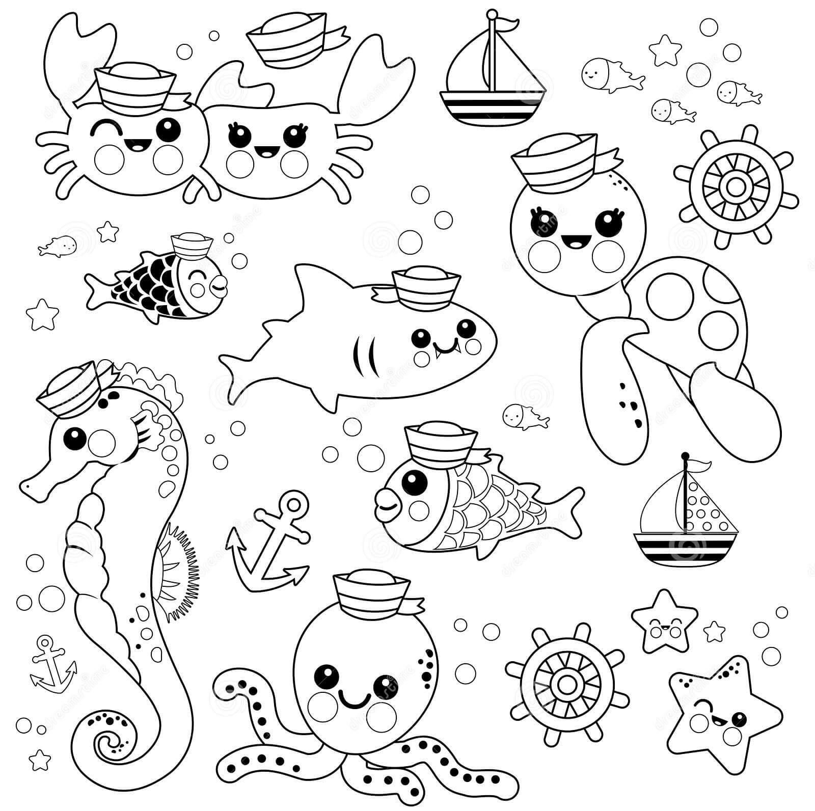 dibujo animales marinos impresionantes para colorear