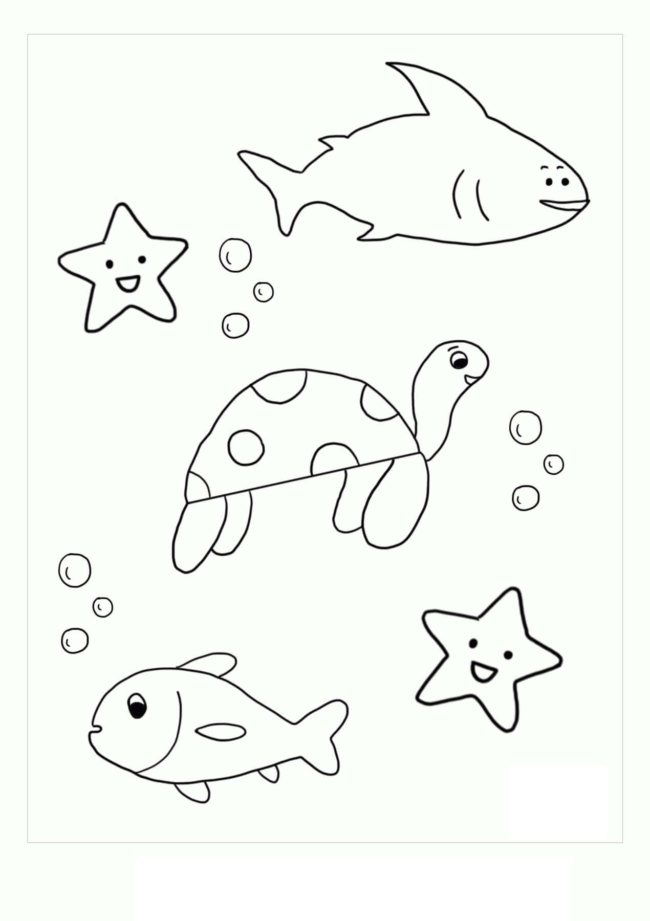 dibujo bebe animal marino para colorear