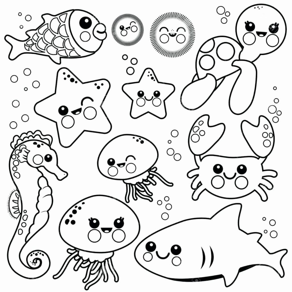 Dibujo de Lindo Animal Marino para Colorear y Imprimir