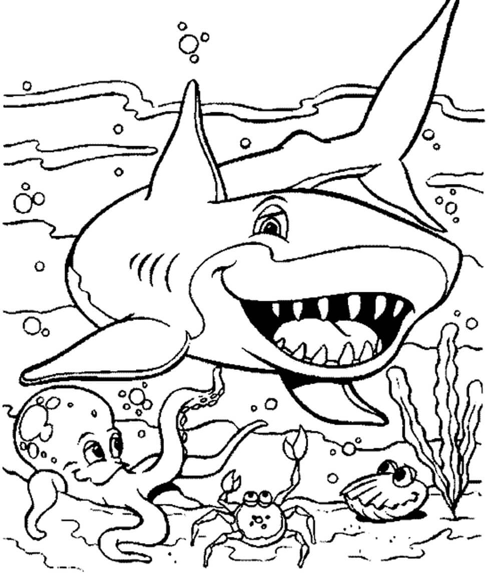 dibujo increibles animales marinos para colorear