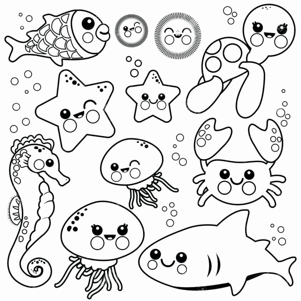 Dibujo Lindo Animal Marino Para Colorear