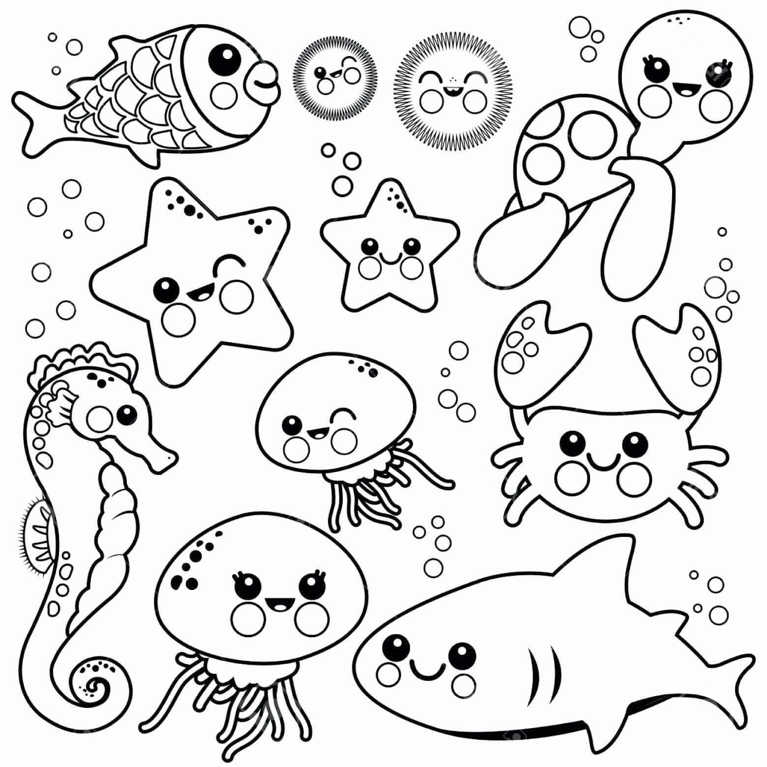 dibujo lindo animal marino para colorear