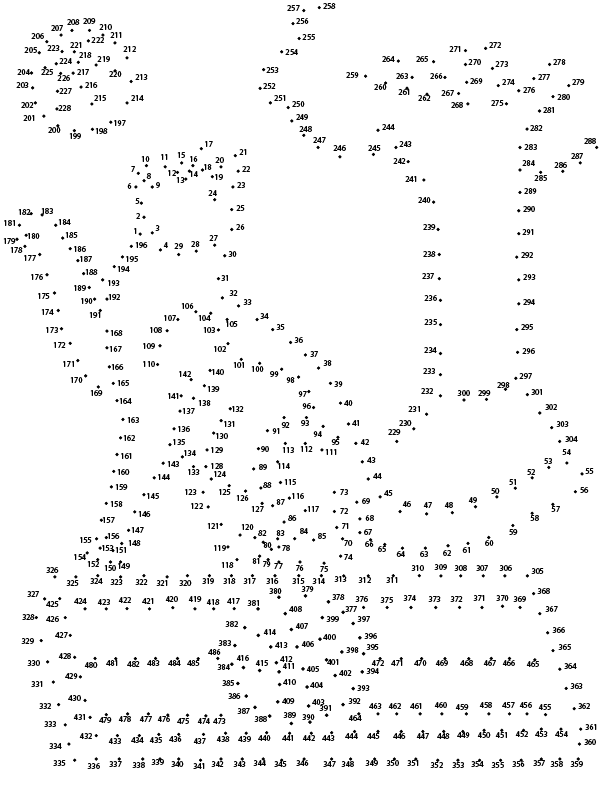 Dibujo de Pagina para Colorear de Gato Punto a Punto Extremo para Colorear y Imprimir