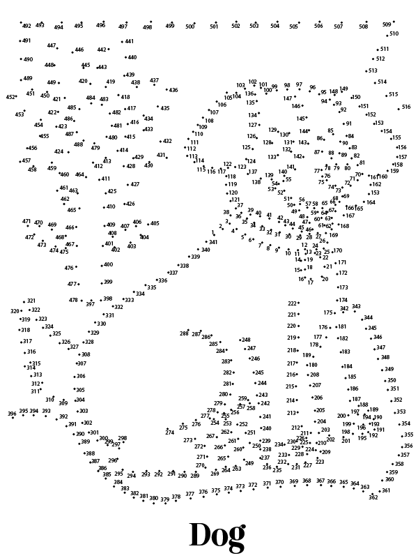 Dibujo de Perro Animal Extremo Punto a Punto Pagina para Colorear para Colorear y Imprimir