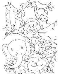 Dibujo de Animal de Zoológico Amistoso para Colorear y Imprimir