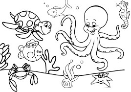 Dibujo de Animales Marinos para Colorear y Imprimir