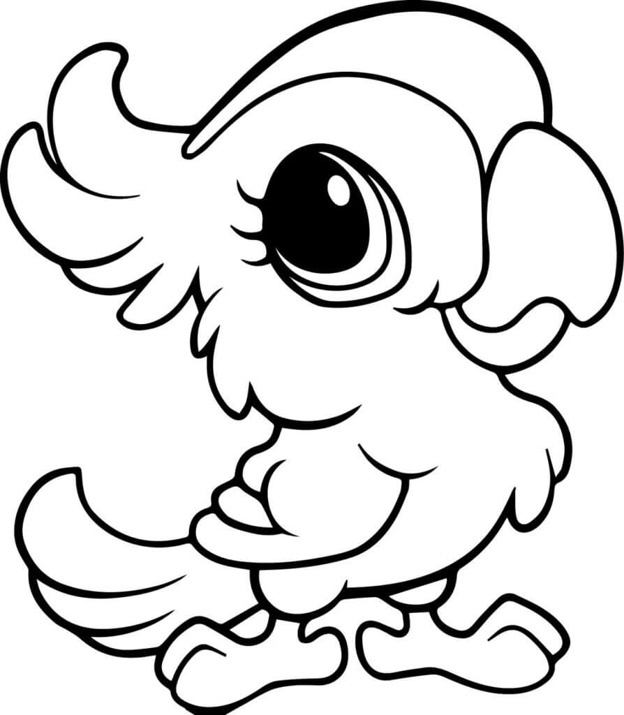 Dibujo de Loro para Colorear y Imprimir