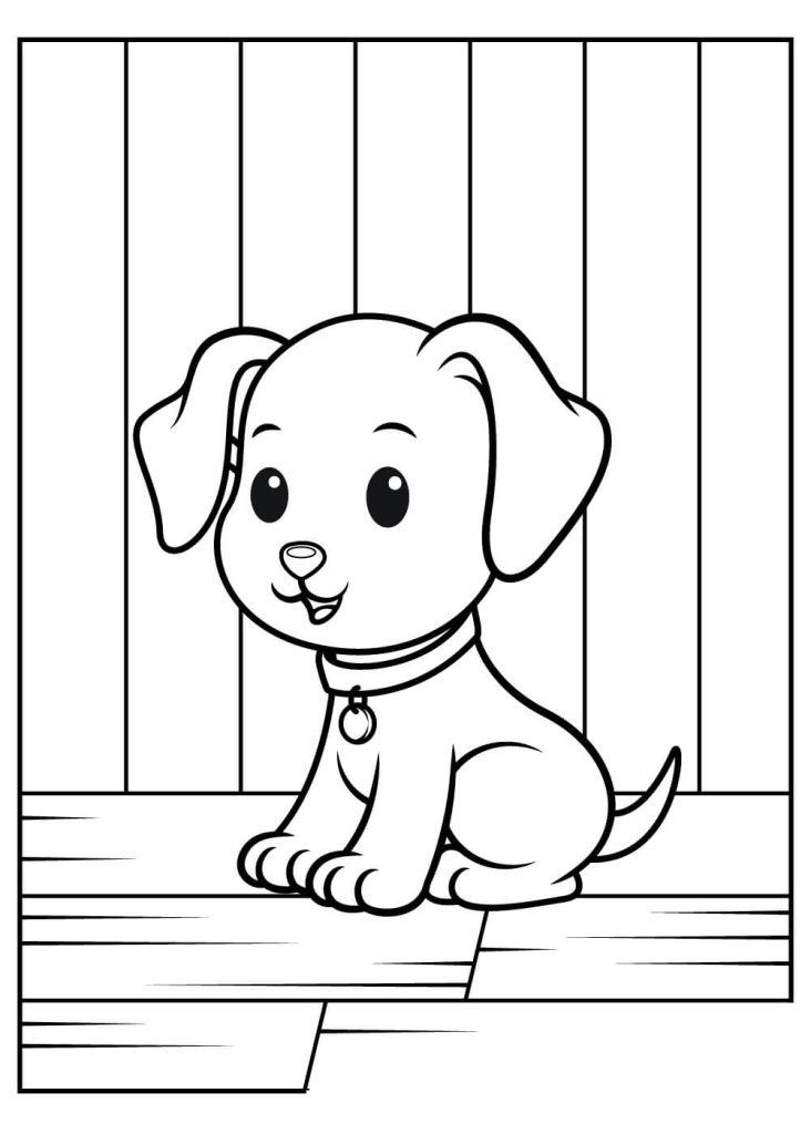 Dibujo de Perro para Colorear y Imprimir