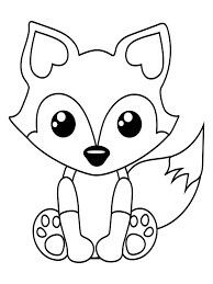 Dibujo de Zorro Bebé para Colorear y Imprimir