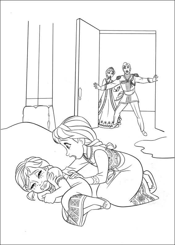 Dibujo de Anna Llorando para Colorear y Imprimir