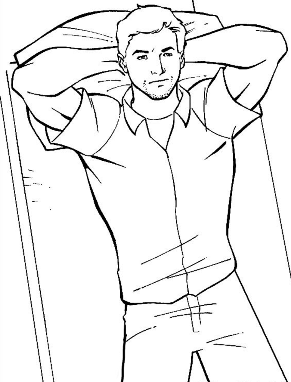 Dibujo de Ant Man Acostado En La Cama para Colorear y Imprimir