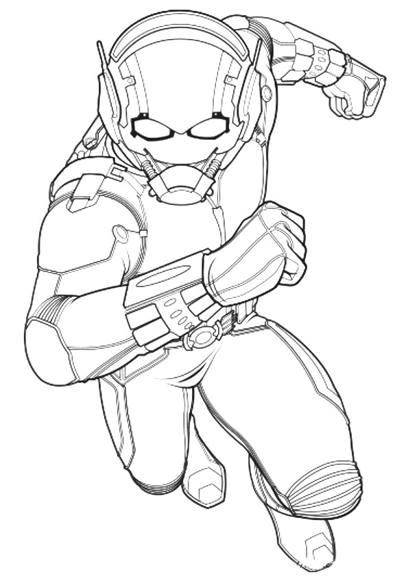 Dibujo de Ejecutando Hombre Hormiga para Colorear y Imprimir