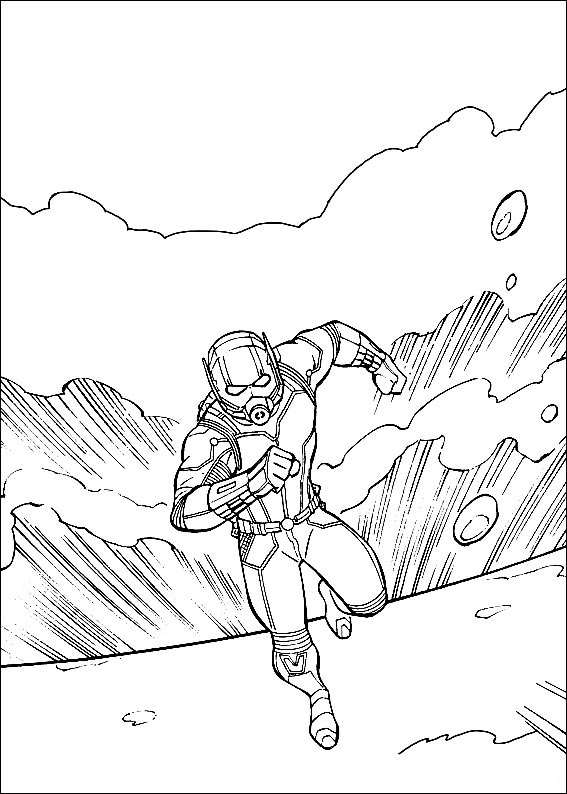 Dibujo de Hombre Hormiga Corriendo para Colorear y Imprimir