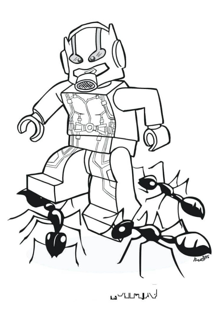 Dibujo de Hombre Hormiga Lego para Colorear y Imprimir