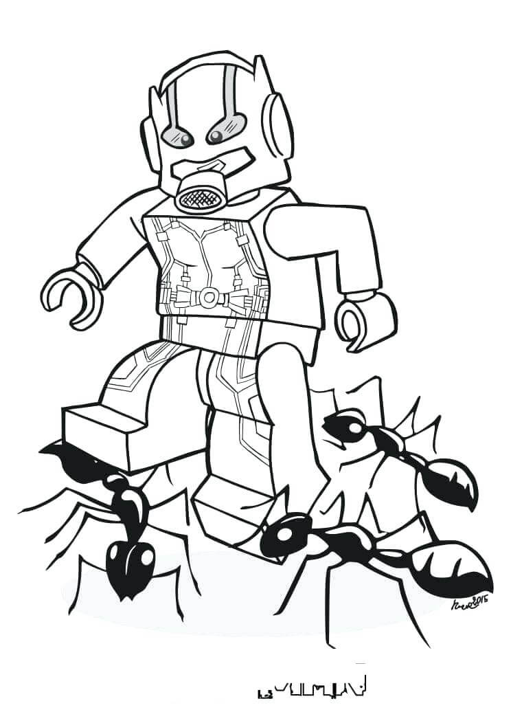 Dibujo de Hombre Hormiga Lego para Colorear y Imprimir