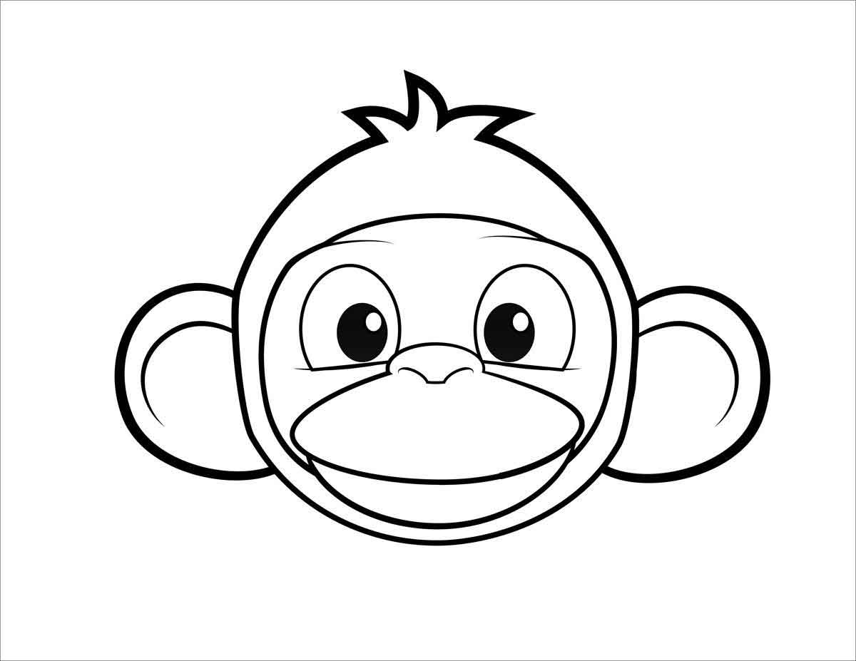 Dibujo de Cabeza de Simio para Colorear y Imprimir
