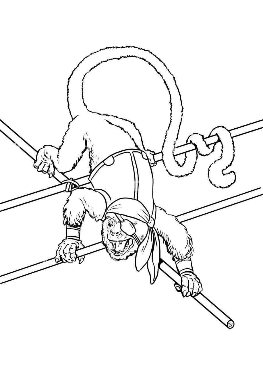 Dibujo de Escalada de Simios para Colorear y Imprimir