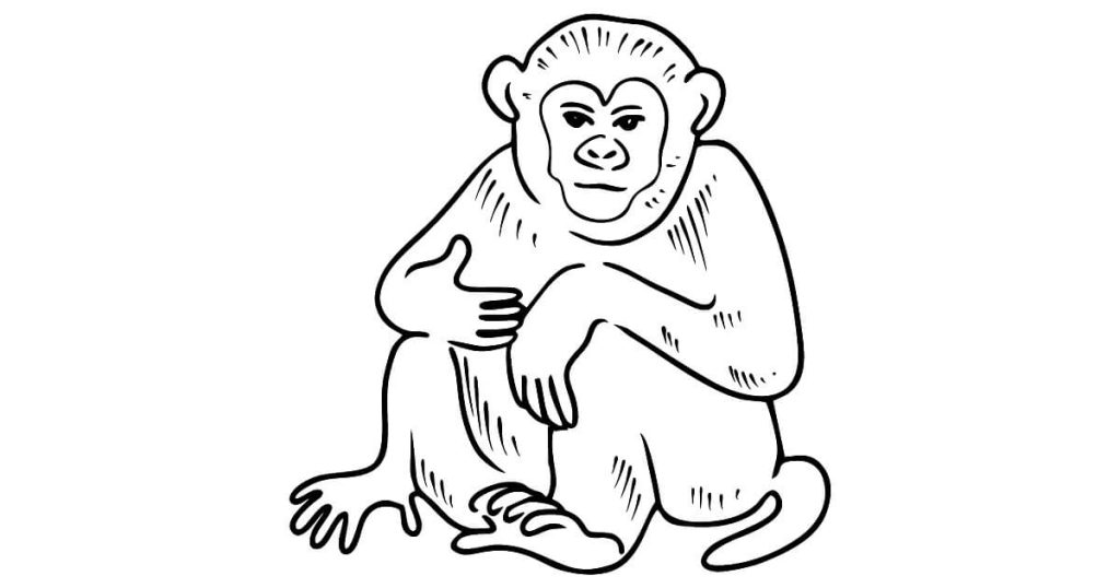 Dibujo de Simio Asombroso para Colorear y Imprimir