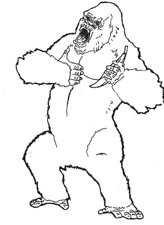 Dibujo de Simio Enojado para Colorear y Imprimir