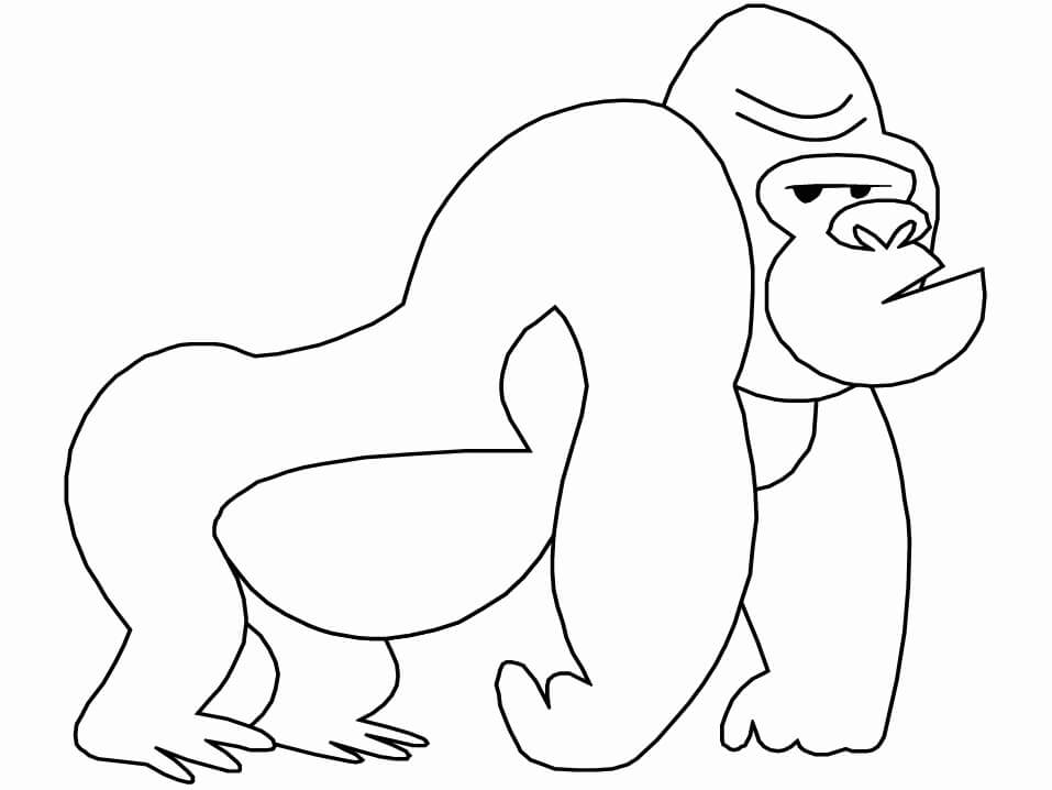 Dibujo de Simio Fácil para Colorear y Imprimir