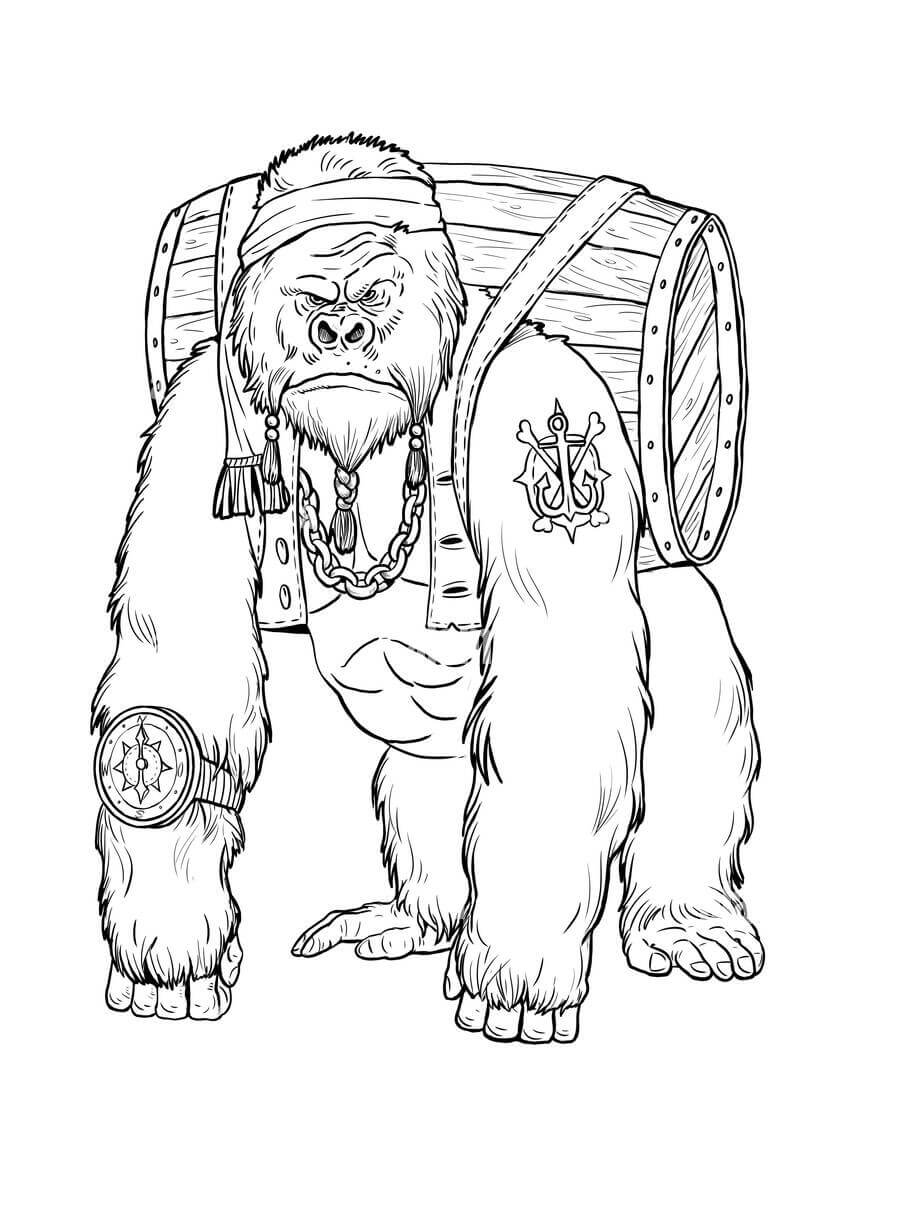 Dibujo de Simio Fuerte para Colorear y Imprimir