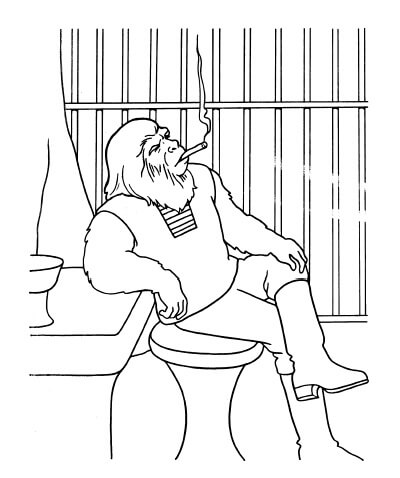 Dibujo de Simio Fumando para Colorear y Imprimir