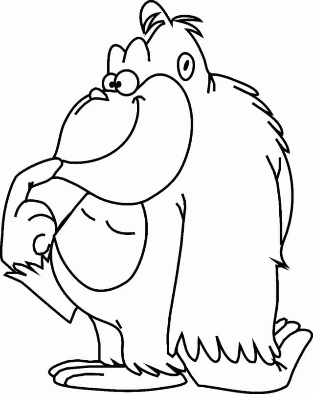 Dibujo de Simio Lindo para Colorear y Imprimir