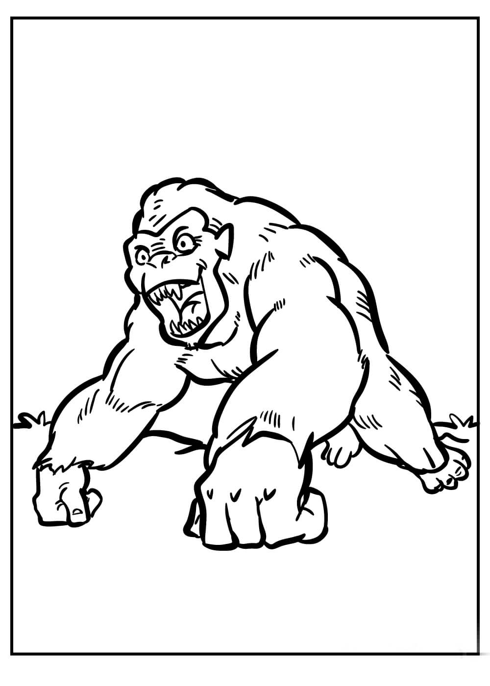 Dibujo de Simio Monstruo para Colorear y Imprimir