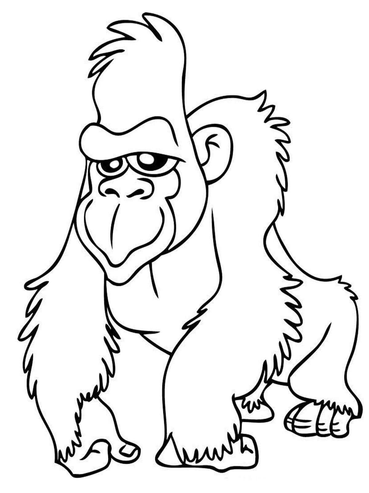 Dibujo de Simios Sonrientes para Colorear y Imprimir