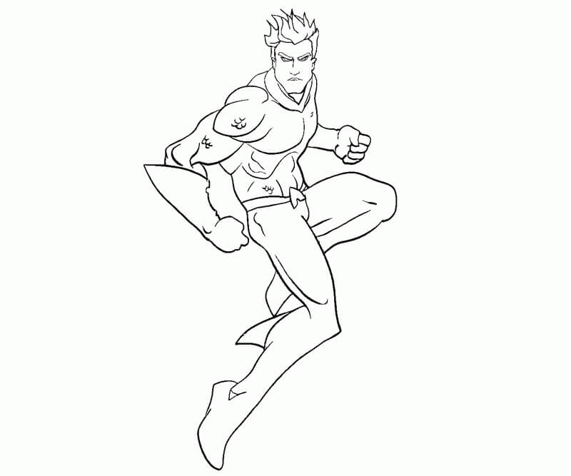 Dibujo de Agradable Aquamán para Colorear y Imprimir