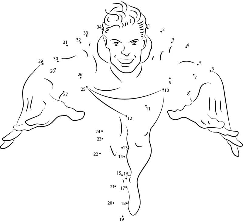 Dibujo de Aquamán Colorear por Número para Colorear y Imprimir
