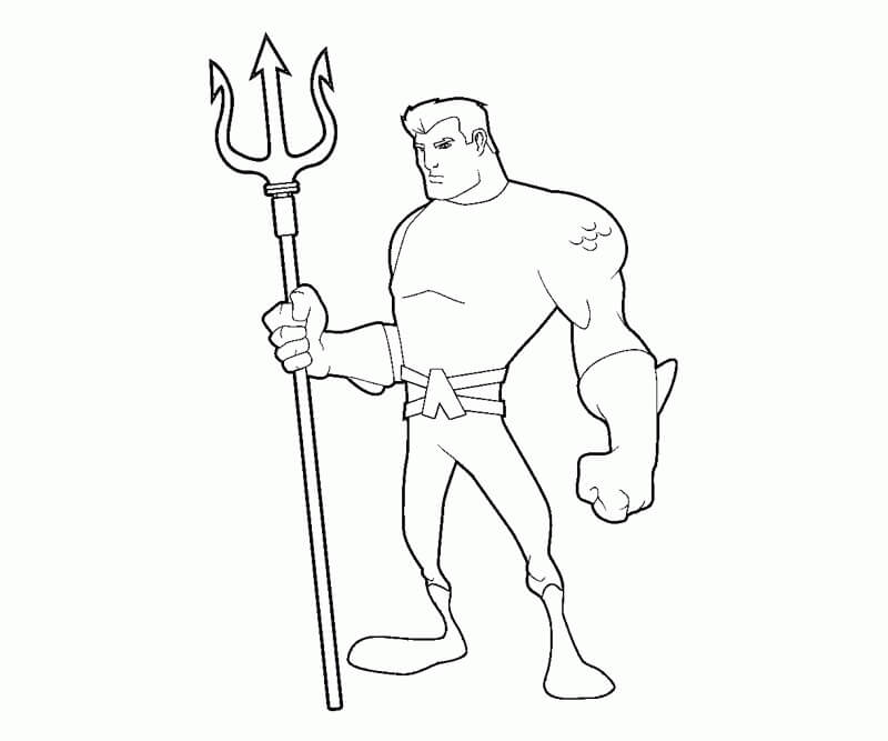 Dibujo de Aquamán de Dibujos Animados para Colorear y Imprimir
