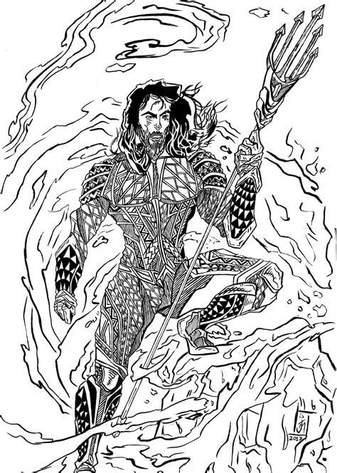 Dibujo de Aquamán Es para Adultos para Colorear y Imprimir