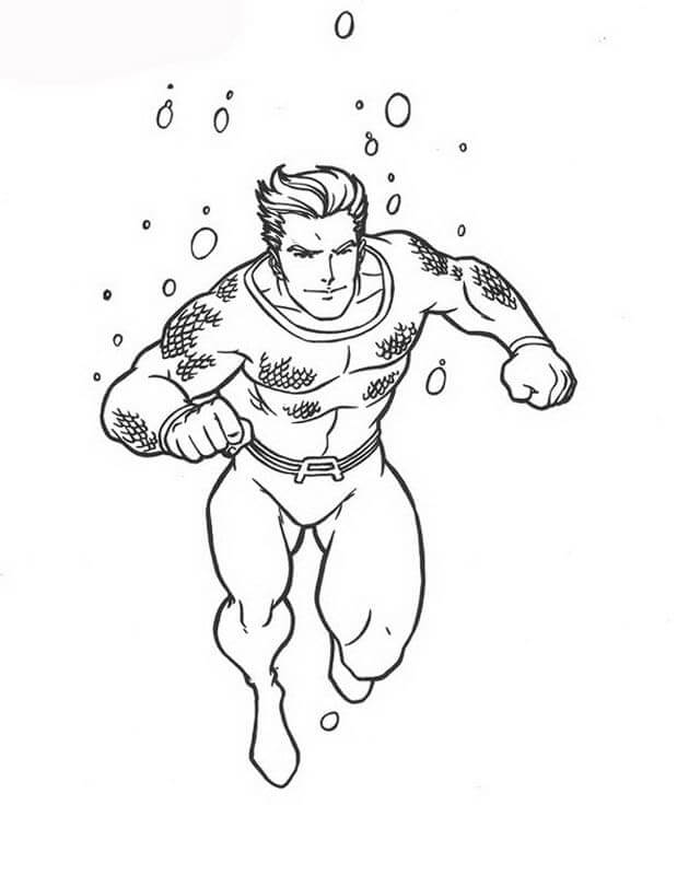 Dibujo de Aquamán Lucha para Colorear y Imprimir