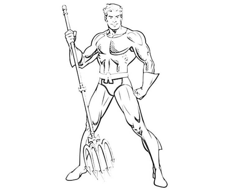 Dibujo de Aquamán Normal para Colorear y Imprimir