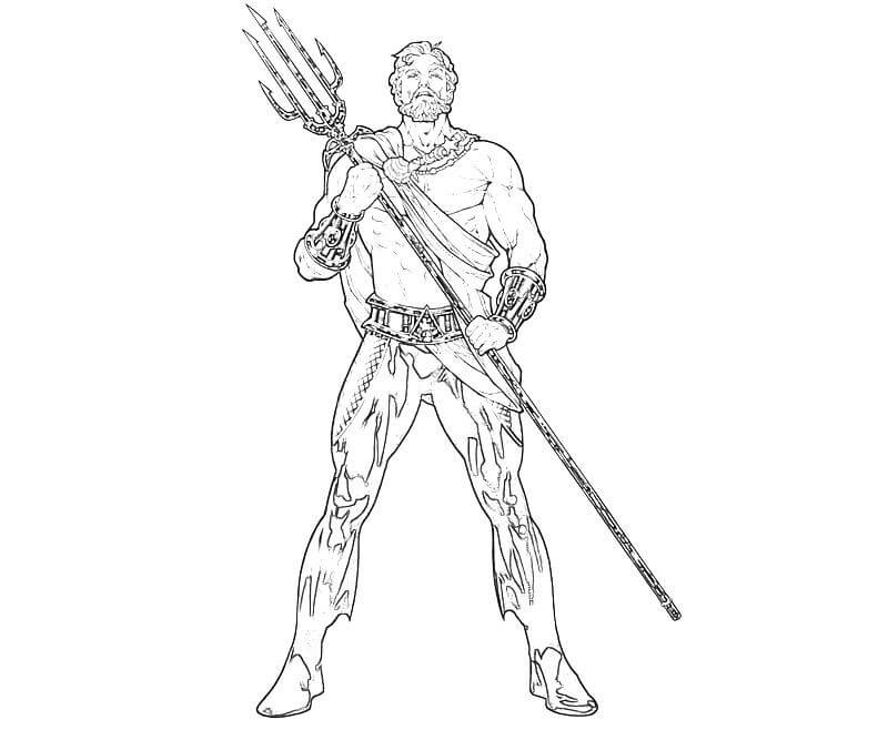 Dibujo de Aquamán Simple para Colorear y Imprimir