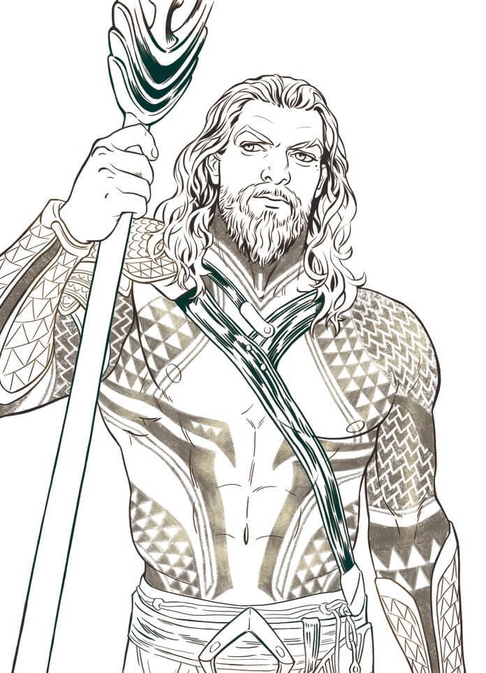 Dibujo de Cara de Aquamán para Colorear y Imprimir