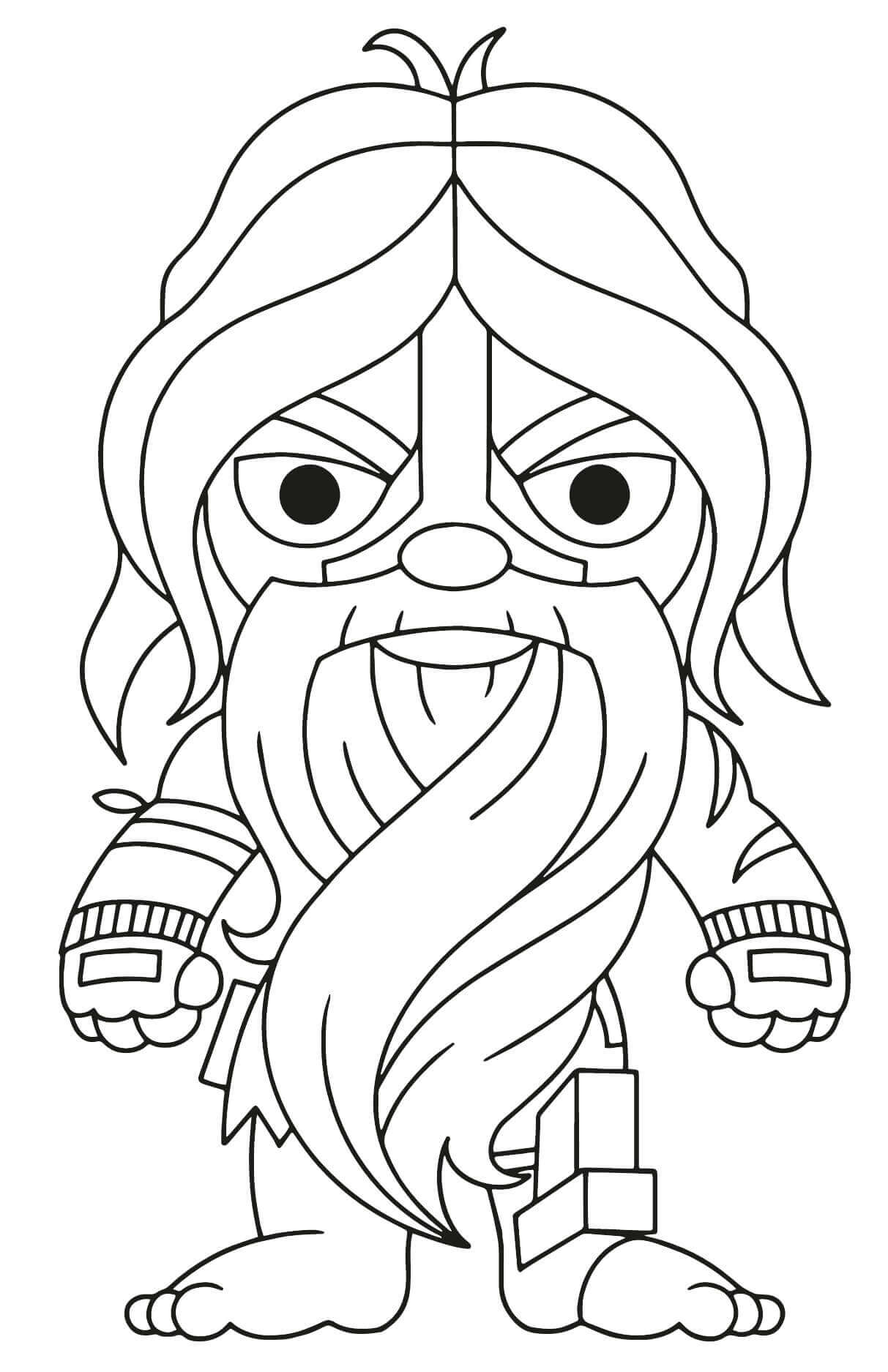 Dibujo de Chibi Viejo Aquamán para Colorear y Imprimir