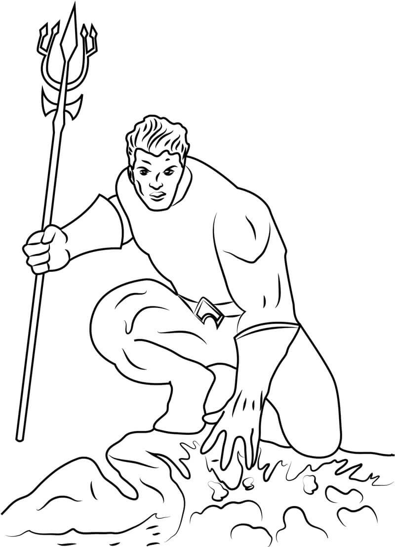 Dibujo de Dibujo Aquamán para Colorear y Imprimir