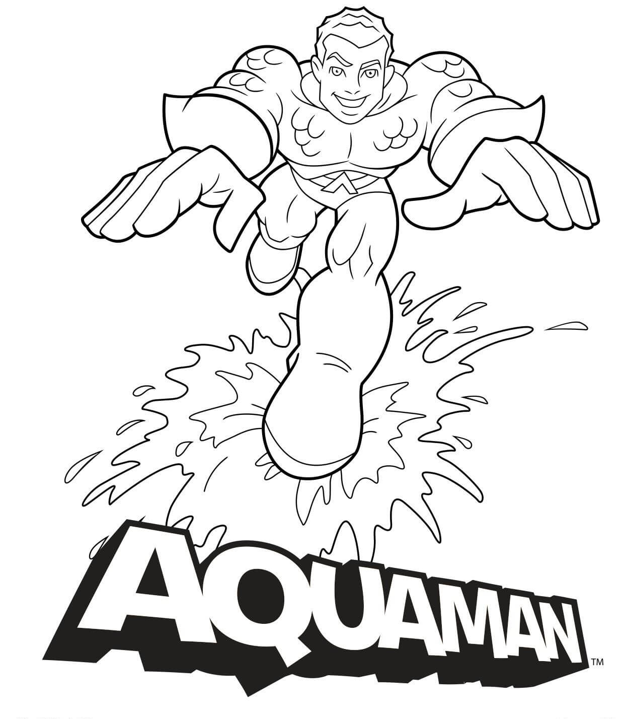 Dibujo de Diversión Aquamán para Colorear y Imprimir