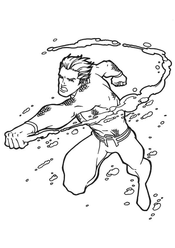 Dibujo de Golpes de Aquamán para Colorear y Imprimir