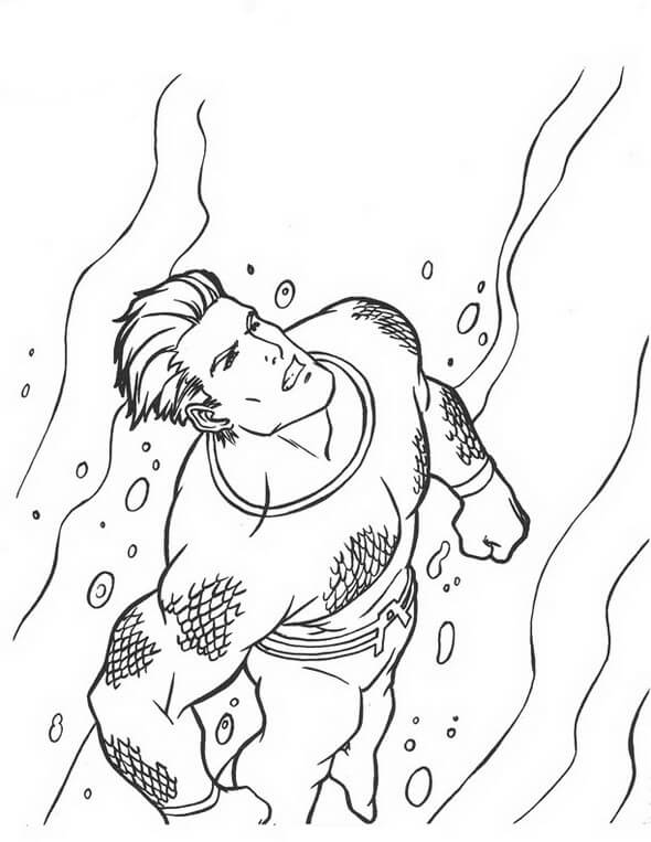 Dibujo de Imprimible Aquamán para Colorear y Imprimir