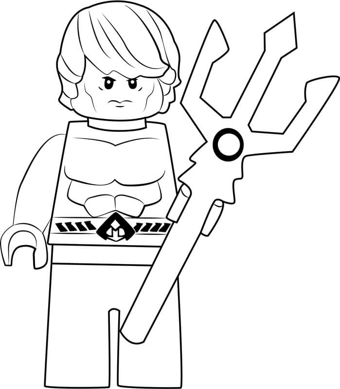 Dibujo de Lego Aquamán para Colorear y Imprimir