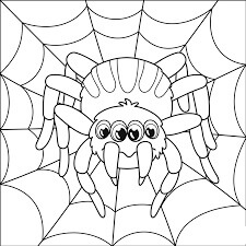 Dibujo de Araña de Cuatro Ojos Lindo para Colorear y Imprimir