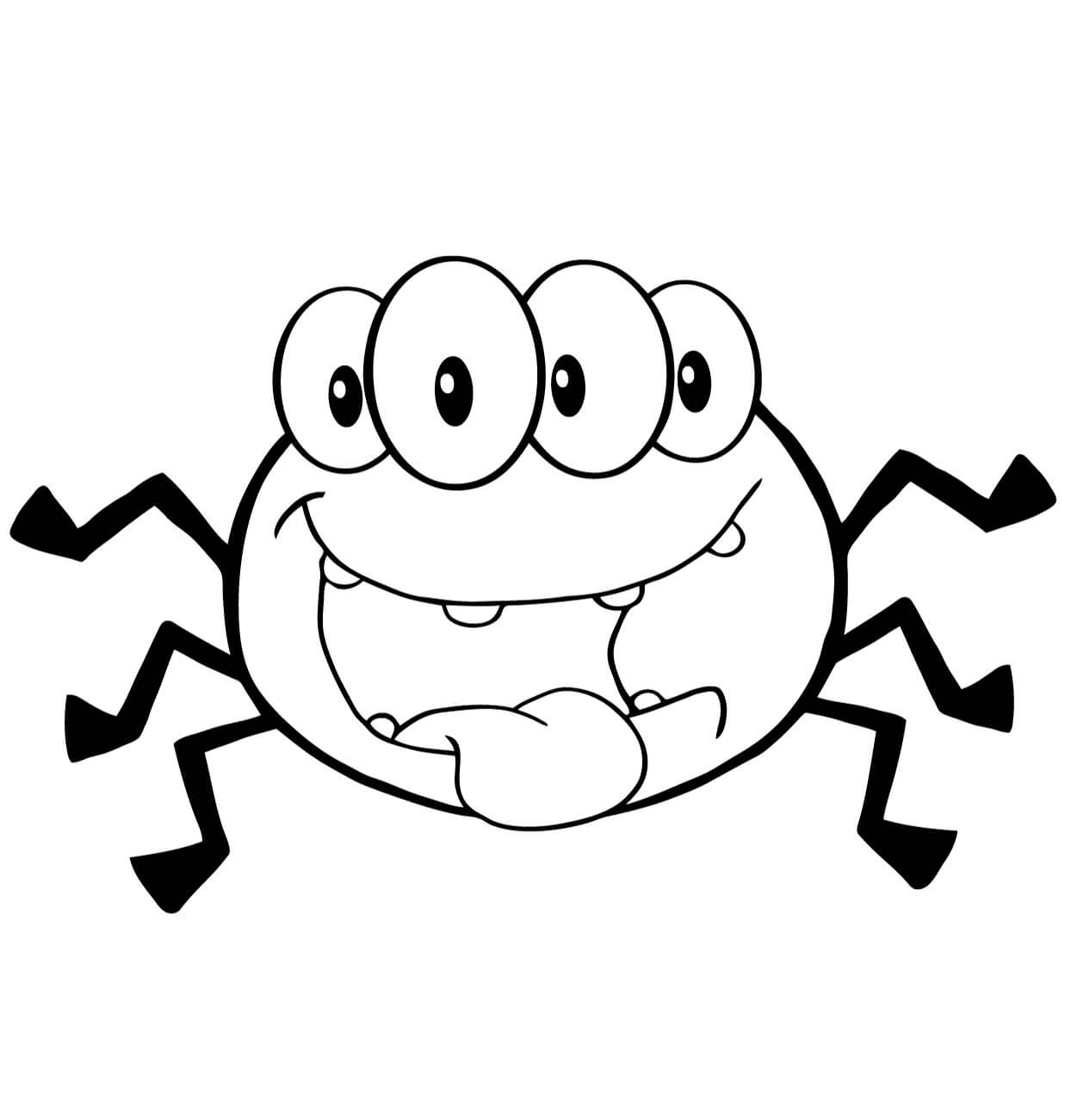 Dibujo de Araña de Cuatro Ojos para Colorear y Imprimir