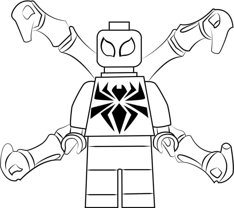 Dibujo de Araña de Hierro Lego para Colorear y Imprimir